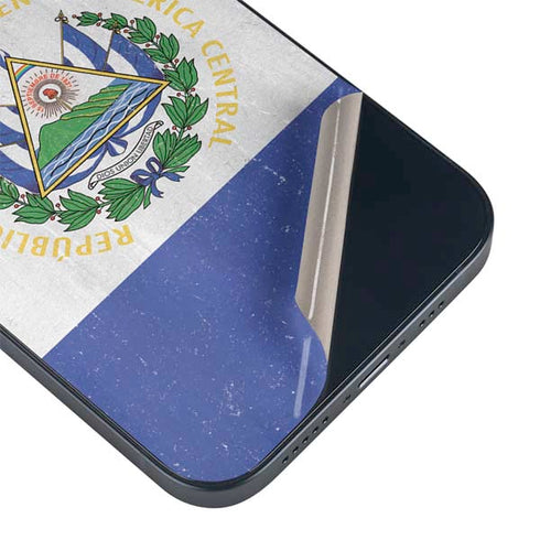 El Salvador Flag Distressed iPhone 15 Plus Skin